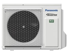 Panasonic PACi Elite U-50PZH3E5 udedel, 5,0 kW varmepumpe med R32 kølemiddel og Inverter teknologi på hvid baggrund.