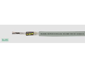 HELUKABEL Multiflexkabel PUR-512 UL/CSA 2x1 med grå yderskede og synlige ledere, UL/CSA godkendt.