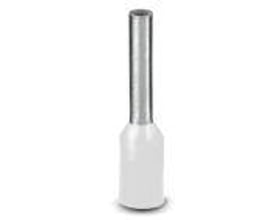 Phoenix Contact terminalrør AI 0,5 - 8 WH med 8 mm tyllelængde og 14 mm længde i hvid isolering.