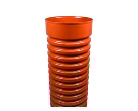 Wavin PP-forlænger med muffe i rødbrun PP-plast med 315 mm diameter og 1250 mm længde.