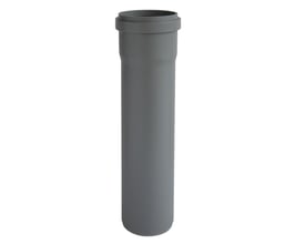 Glynwed ht-pp afløbsrør i grå polypropylen med muffe til spildevand, dimension Ø110 x 1500 mm.
