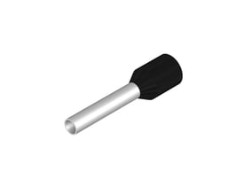 Isoleret Weidmüller terminalrør i sort polypropylen med tin galvaniseret kobberrør, 1,5mm2.
