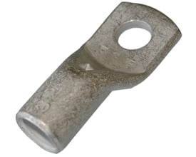 Nærbillede af Elpress rørkabelsko CU KRF35-16, fortinnet kobber med inspektionshul og M16 laske.