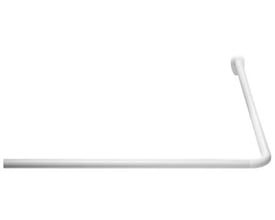 Hvid Solar Plus universal bruseforhængsstang med Ø25 mm diameter, lavet af aluminium og plast, hvid.