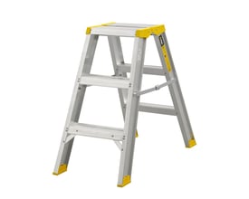 W.steps smalle arbejdsbuk 55TP med 3 trin, fuldt udfoldet på hvid baggrund, med synlig logo på siden.
