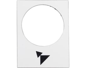 Schneider Electric Harmony skilt i hvid plast, 30x40mm, med sort symbol for to hastigheder og pil opad.