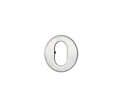 Cylinderring/vrider fra Assa Abloy Ruko, model 8565-300, med sølvfarvet børstet overflade og lodret oval åbning.