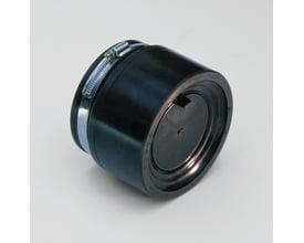 Sort 50 mm Con-fix kobling med rustfrit spændebånd og indbygget EPDM-gummimanchet på en lys baggrund.