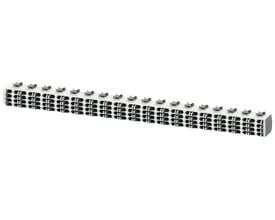 Siemens 5ST2 samleskinne, 4-faset med 36 moduler, viser berøringsbeskyttelse og den kompakte konstruktion.