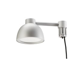 SG Armaturen Herning Mini mastehoved i grå aluminium med justerbar farvetemperatur og lumen, vist mod hvid baggrund.