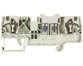 Wieland WKFN 4FSI grå sikringsklemme med fjeder tilslutning og 4mm² nominelt kvadrat, bredde 6mm.