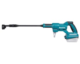 Makita Akku trykrenser DHW180Z 18V i turkis og sort, der viser dens kompakte design med batteri i bunden.