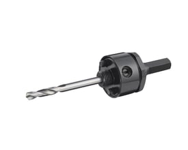 Ironside hulsavholder til dybe hulsave med langt centerbor, 11,1 mm sekskantskaft og mørkt rundt holderhoved.