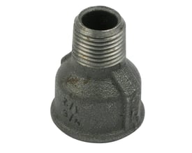 Unico Spidsmuffe i sort metal, 1/2" til 3/8", fremstillet efter ISO 49 - DS/EN10242.