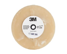 3M stribefjernerhjul med spindel set forfra, med beige hjul og rund midteretiket med 3M-logo.