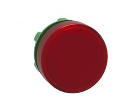 Schneider Electric ZB5AV043E lampehoved i rød plast med 22mm diameter, designet til skiltning.