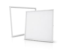 V-TAC 60 x 60 Troldtekt LED-panel med sølvfarvet ramme og fjedre, vist samlet som komplet sæt.