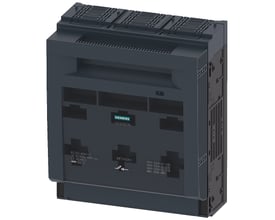 Siemens SENTRON 3NP1 sikringsafbryder, 3-polet NH3, 630 A, sort med tekst og symboler på fronten.