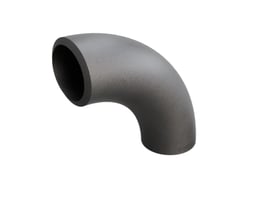 Indura 90° bøjning i P235GH-TC1 stål, 21,3 x 2 mm dimension og 42,5 mm radius, præsenteret på hvid baggrund.