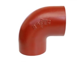 Preis & Co SML bøjning 50mm x 88gr i rødbrun farve med DIN EN877 certificering indgraveret.