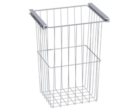Dansani Mido+ trådkurv i metal, dimensioner 342x305x450mm, vist isoleret med udtræksskinne øverst.