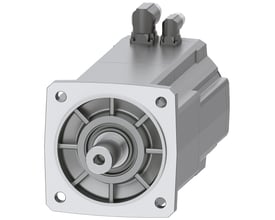 Siemens Simotics S-1FK2 HI servomotor med 18 Nm drejningsmoment og 2,5 kW effekt, vist med monteringsflange og aksel.
