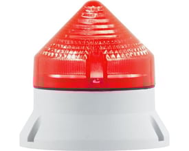 Sirena rød advarselslampe til industriel anvendelse, designet til 24-240V AC med muligheden for blinkende lys.