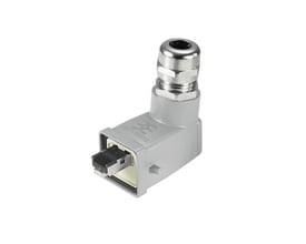 Weidmüller datastik IE-PS-V05M-A-RJ45-FH, RJ45 med Cat.6A i vinklet IP67 metalhus.