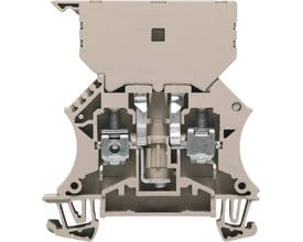 Weidmüller sikringsklemme WSI 6/2 GZ/DEF63 i beige, med skrueforbindelse for 0.5-6 mm² ledere og TS 35 skinne.