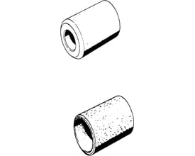 Tegning af filterindsats W48 til ADKS tørrefilter, vist som en cylinder med åbninger i enderne fra to vinkler.