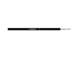 Lapp H1Z2Z2-K optimeret version 1X4 RD sort kabel med et blottet kobberledertip på hvid baggrund.