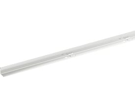 Schneider Electric skilleplade 39/24 i syrefast rustfrit stål, 1,75 meter lang og 24 mm høj, på hvid baggrund.