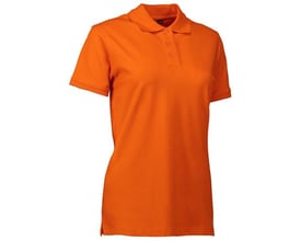 ID Identity polo dame i orange str. 3XL, fremstillet i piquékvalitet med stretch og synlige tone i tone-knapper.