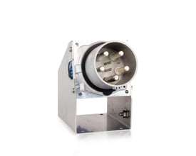 CEE vægindtag 160A, 6h, IP67 med 3P+N+PE stik, fremstillet i metal.