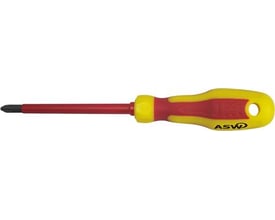 Torx skruetrækker T25x100mm med isoleret 1000V klinge i krom-molybdæn stål og tofarvet håndtag.