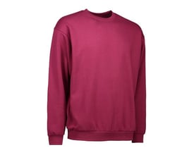 ID Identity GAME sweatshirt i bordeaux og størrelse 3XL med rund hals og blød, børstet inderside.