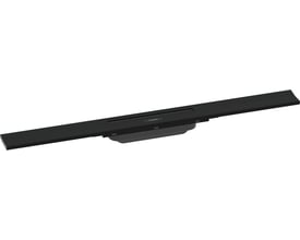 Hansgrohe RainDrain Flex afløbsrende, 700 mm lang og 60 mm bred, mat sort. Fremstillet af rustfrit stål.