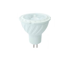 V-TAC 6,5W LED spotpære med MR16 GU5.3 fatning og Samsung chip, vist med de to ben fremad.