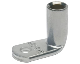 Klauke vinkelkabelsko af fortinnet kobber, 35 mm² med 90 graders vinkel og M14 hul, uden inspektionshul.