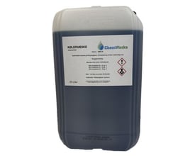 ChemWorks kølervæske koncentrat baseret på ethylenglykol i en 25 liters plastbeholder med tydelig mærkning og faresymboler.