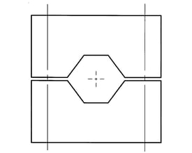 Teknisk tegning af fundamentsplade med Ø114mm bundrør og koniske master, angiver max. diameter Ø119mm.