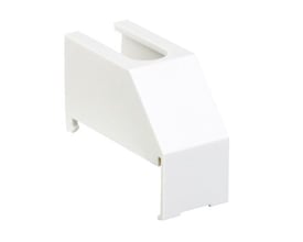 Afdækning VZ-27 fra Schneider Electric, 1-polet, vist isoleret på hvid baggrund, der fremhæver dens kompakte design og hvide farve.
