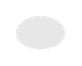 Hvid Philips Super Slim loftlampe med flad, oval front og indbygget 15 W LED med varmt hvidt lys.