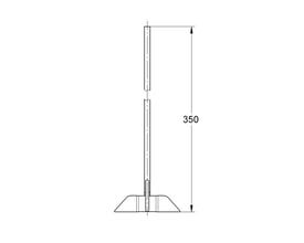 Tegning af Grohe universal trykstang med dimension angivet som 350 mm, illustrerer længden nøjagtigt.
