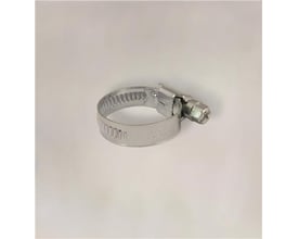 Galvaniseret spændebånd med en bredde på 9 mm og en justerbar størrelse fra 16-27 mm, vist på en lys baggrund.