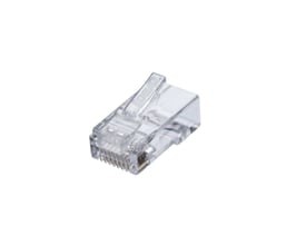 Ideal RJ45 modularstik i klart plast med 8 guldbelagte pins, specielt designet til cat.6 netværkskabler og Ideal FT-45 systemet.