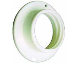 Blå roset med flange til rørgennemføring, 80mm udvendig diameter, passer til 50mm rør.