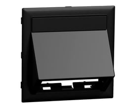 Lauritz Knudsen Thorsman CYB Datalås BK1, en vinklet, sort enhed af pc/ABS plast med åbent låg, der afslører monteringsdetaljer.