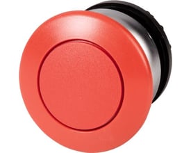 Eaton paddehattetryk i rød med 36,5 mm diameter og IP67 tæthedsklasse, vist på isoleret baggrund.