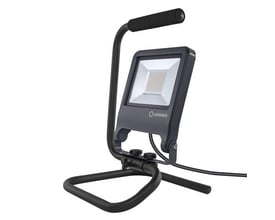Ledvance LED worklight S-STAND i sort aluminium med 50W, 4000K og et drejeligt hoved for nem justering.